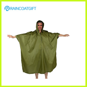 Poncho de pluie de revêtement de PVC de polyester d&#39;adulte de camping Rpy-042
